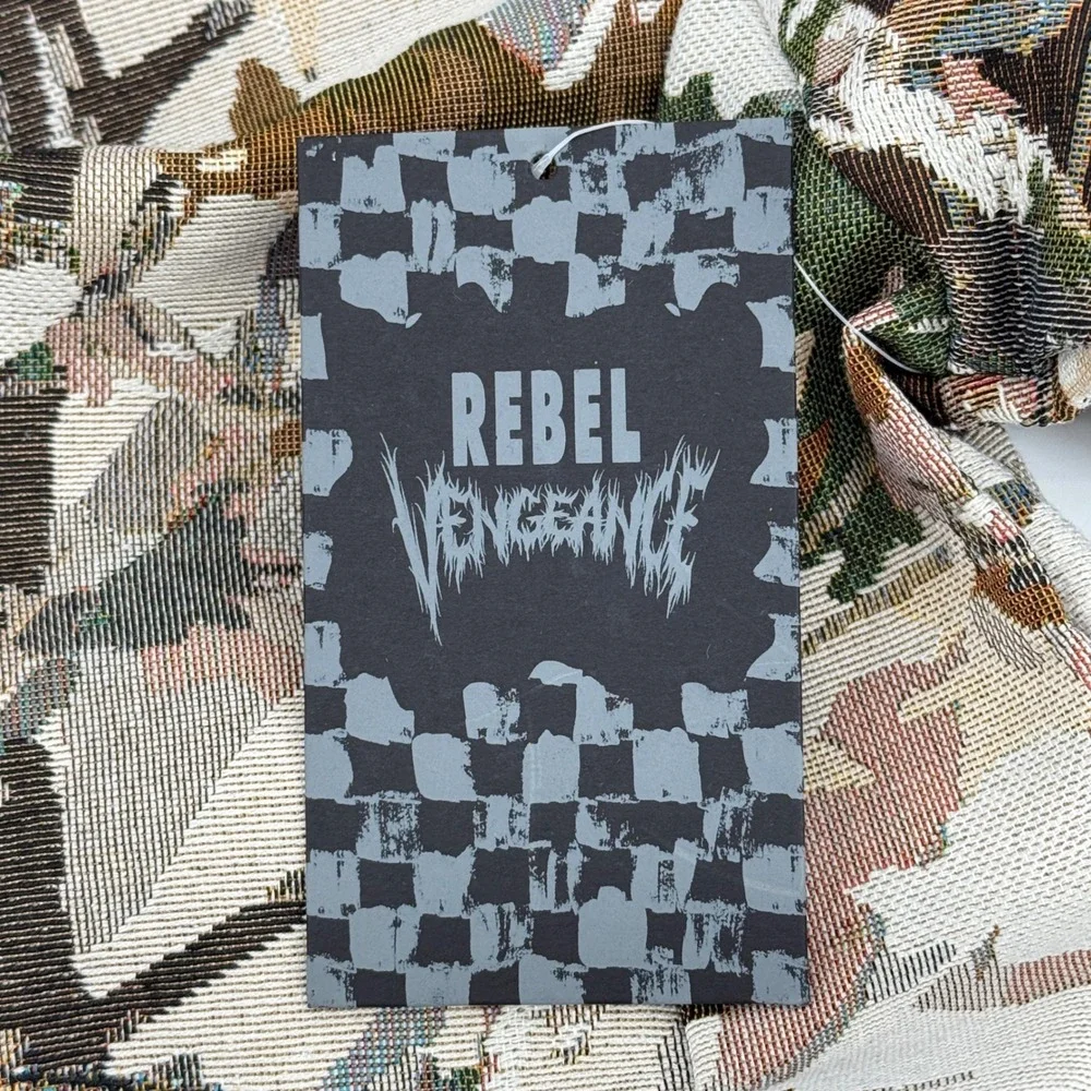 Rebel Vengeance Tapestry Jacket Mens Large Camo Duck Print Button Up‎ Shirt NWT